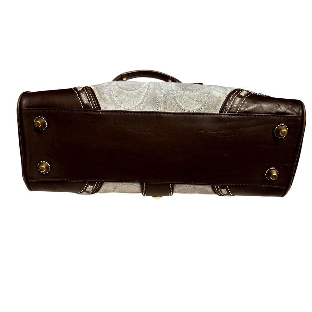 Y2K Coach Hampton Legacy Tote in Baby Blue Suede - Picture 6 of 10